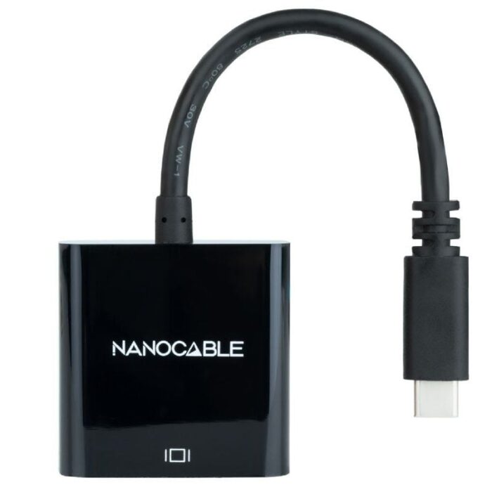 Cable Conversor Nanocable 10.16.4101-BK/ USB Tipo-C Macho - VGA Hembra