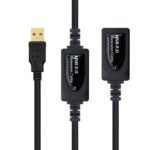 Cable Alargador USB 2.0 Nanocable 10.01.0212/ USB Macho - USB Hembra/ 10m/ Negro