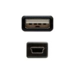 Cable USB 2.0 Nanocable 10.01.0401/ USB Macho - MiniUSB Macho/ 1m/ Negro