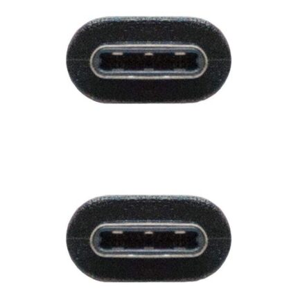 Cable USB 2.0 Tipo-C Nanocable 10.01.2301/ USB Tipo-C Macho - USB Tipo-C Macho/ 1m/ Negro