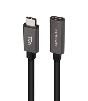 Cable Alargador USB 3.2 Nanocable 10.01.4400/ USB Tipo-C Macho - USB Tipo-C Hembra/ 50cm/ Negro