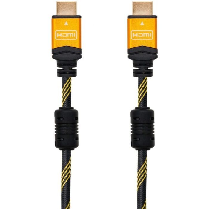 Cable HDMI 2.0 4K Nanocable 10.15.1602/ HDMI Macho - HDMI Macho/ 1.5m/ Negro/ Naranja