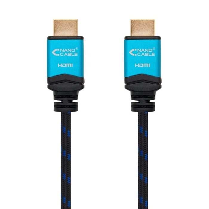 Cable HDMI 2.0 4K Nanocable 10.15.3702/ HDMI Macho - HDMI Macho/ 2m/ Negro/ Azul