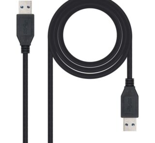 Cable USB 3.0 Nanocable 10.01.1002-BK/ USB Macho - USB Macho/ 2m/ Negro