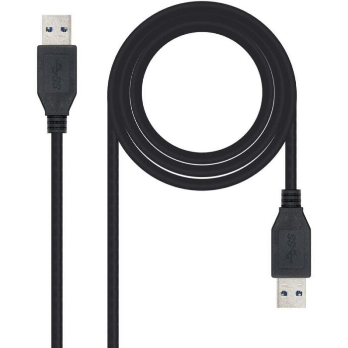 Cable USB 3.0 Nanocable 10.01.1002-BK/ USB Macho - USB Macho/ 2m/ Negro