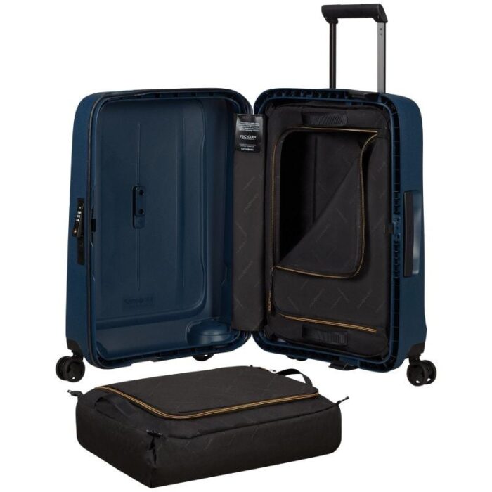 Maleta de Cabina Samsonite Essens Spinner 55cm/ 55x40x20cm/ 4 Ruedas/ Azul Medianoche