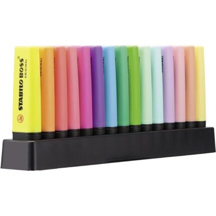 Peana de Marcadores Fluorescentes Stabilo Boss Original/ 15 Unidades/ Colores Surtidos/ Incluye Soporte