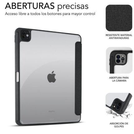 Funda Subblim Clear Shock Case para iPad Pro 12.9" 2024 M4/ Negra