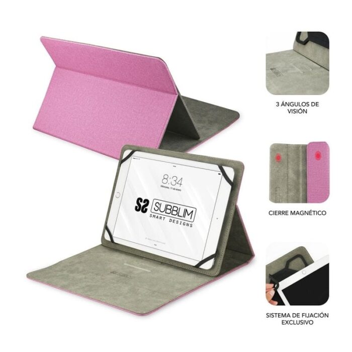 Funda Subblim Clever Stand para Tablets de 9"-10.1"/ Rosa