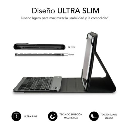 Funda con Teclado Subblim Keytab Pro Bluetooth para Tablets de 10.1"-10.8"/ Negra