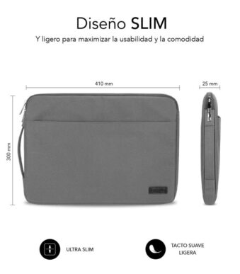 Funda Subblim Urban Laptop Sleeve para Portátiles hasta 15.6"/ Gris