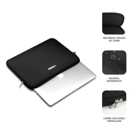 Funda Subblim Business Laptop Sleeve Neoprene V2 para Portátiles hasta 15.6"/ Negra