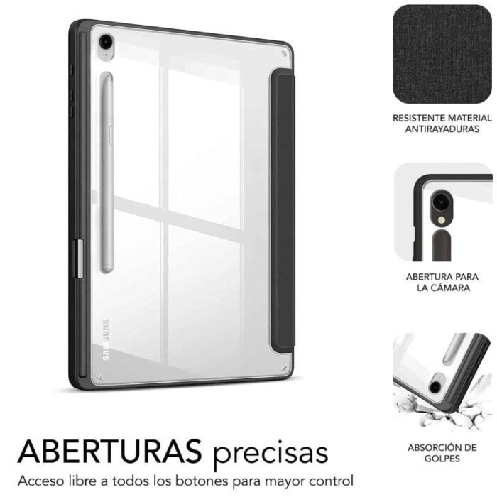 Funda Subblim Clear Shock para Tablet Samsung S9 11"/ S9 FE 10.9"/ Negra