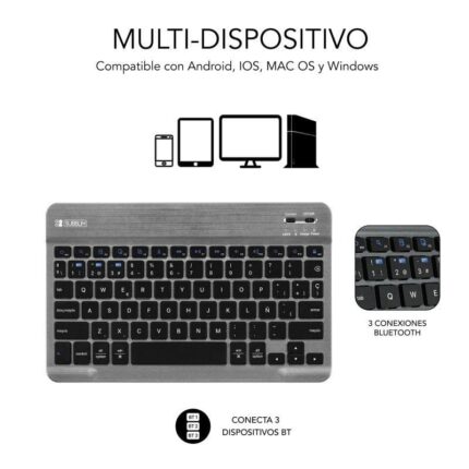 Funda con Teclado Subblim KeyTab Pro BT para Tablets Samsung Galaxy A9+/ Negra