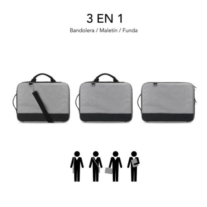 Maletín Subblim Advance Laptop Sleeve para Portátiles hasta 14"/ Gris