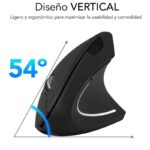 Ratón Ergonómico Inalámbrico por Bluetooth/ 2.4GHz Subblim Glide Vertical Ergo Dual Battery/ Batería Recargable/ Hasta 1600 DPI/ Negro