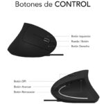 Ratón Ergonómico Subblim Glide Vertical Ergo Wired/ Hasta 1600 DPI/ Negro