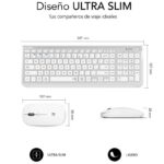 Teclado y Ratón Inalámbrico Subblim Combo Dual Prestige Extendido/ Blanco y Plata