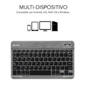 Teclado Compacto Inalámbrico por Bluetooth Subblim Smart/ Gris