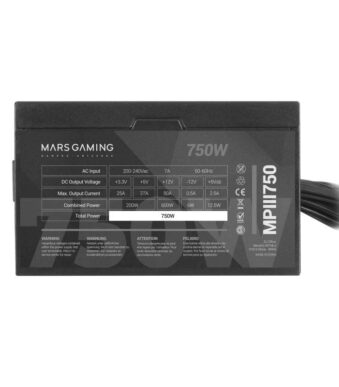 Fuente de Alimentación Mars Gaming MPIII750/ 750W/ Ventilador 12cm