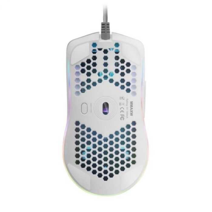 Ratón Gaming Mars Gaming MMAXW/ Hasta 12400DPI/ Blanco