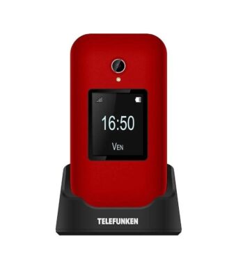 Teléfono Móvil Telefunken S460 para Personas Mayores/ Rojo