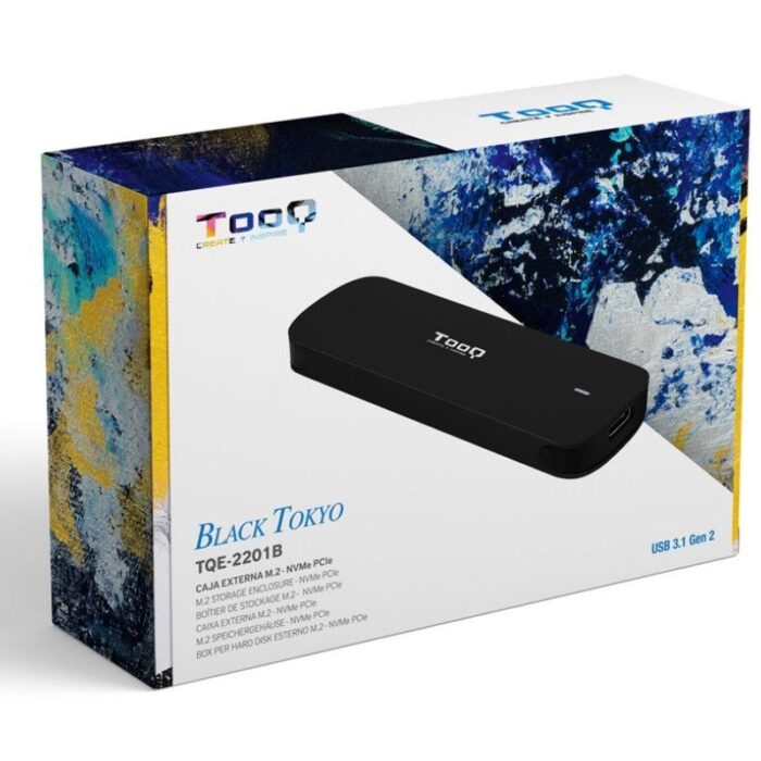 Caja Externa para Disco SSD M.2 NVMe TooQ TQE-2201B/ USB 3.1 Gen2/ Sin tornillos