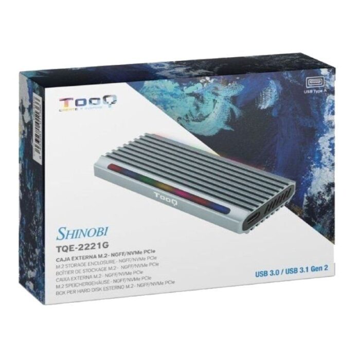 Caja Externa para Disco SSD M.2 NVMe TooQ TQE-2221G/ USB 3.1 Gen2/ Sin tornillos