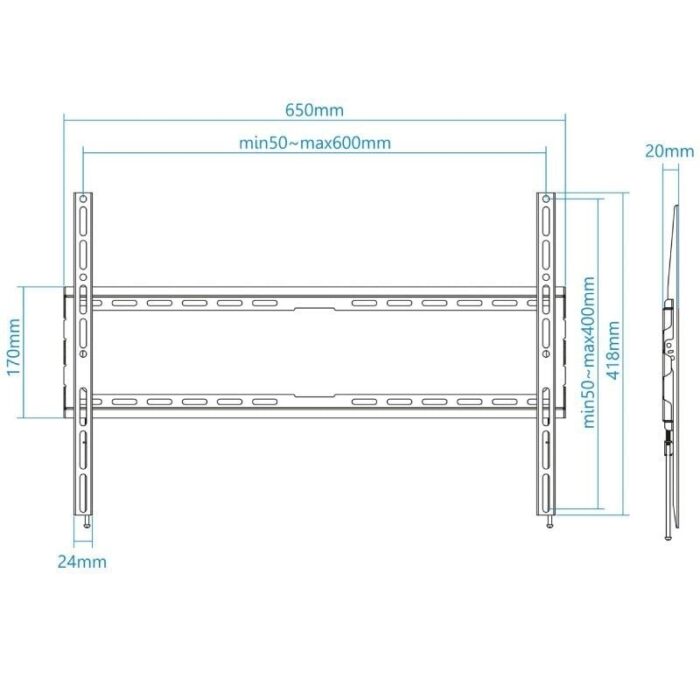 Soporte de Pared Fijo TooQ LP1080F-B para TV de 37-80"/ hasta 45kg