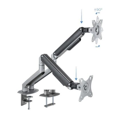 Soporte para 2 Monitores TooQ DB4132TNR-G/ hasta 9kg