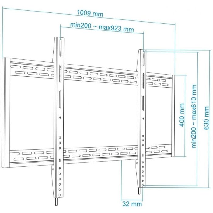 Soporte de Pared Fijo TooQ LP41130F-B para TV de 60-100"/ hasta 130kg