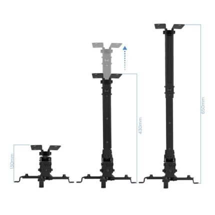 Soporte de Techo para Proyector TooQ PJ2012T-B/ Inclinable/ hasta 20kg