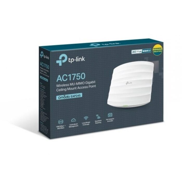 Punto de Acceso Inalámbrico TP-Link Omada EAP245 PoE 1700Mbps/ 2.4 GHz 5GHz/ Antena de 4dBi/ WiFi 802.11ac/n/b/g/a