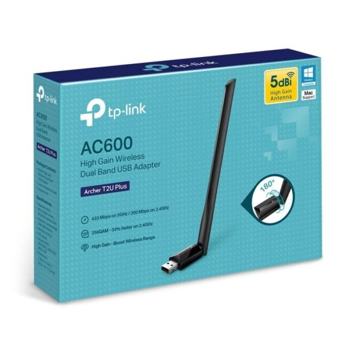 Adaptador USB - WiFi TP-Link Archer T2U Plus/ 600Mbps