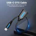 Cable USB 2.0 Vention CCSBB/ USB Tipo-C Macho - USB Hembra/ 15cm/ Negro