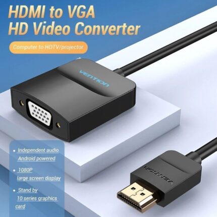 Conversor Vention 42154/ HDMI Macho - VGA Hembra/ 15cm/ Negro