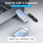 Adaptador USB 3.1 Vention CUAH0/ USB Tipo-C Hembra - USB Macho/ Azul