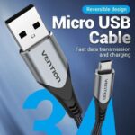 Cable USB 2.0 Vention COCHG/ USB Macho - MicroUSB Macho/ 480Mbps/ 1.5m/ Negro