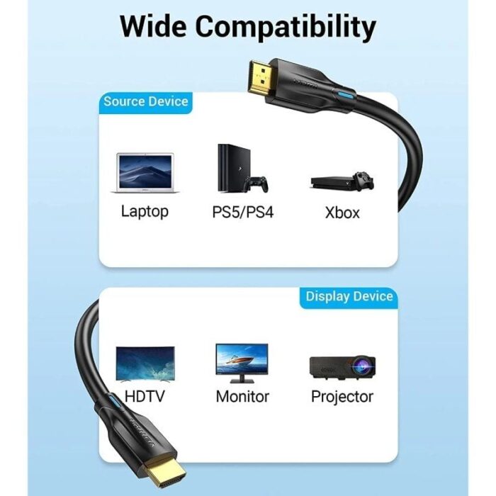 Cable HDMI 2.1 8K Vention AANBF/ HDMI Macho - HDMI Macho/ 1m/ Negro