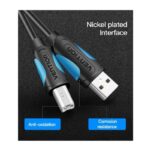 Cable USB 2.0 Impresora Vention VAS-A16-B150/ USB Tipo-B Macho - USB Macho/ 480Mbps/ 1.5m/ Negro