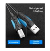 Cable USB 2.0 Impresora Vention VAS-A16-B150/ USB Tipo-B Macho - USB Macho/ 480Mbps/ 1.5m/ Negro