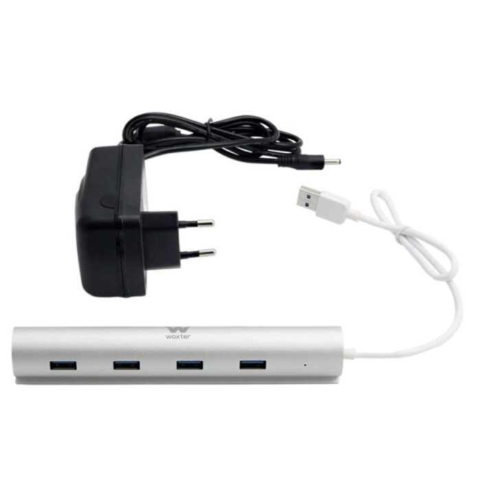 Hub USB 3.0 con Alimentación Externa Woxter HUB 73 PE26-142/ 7xUSB/ Gris