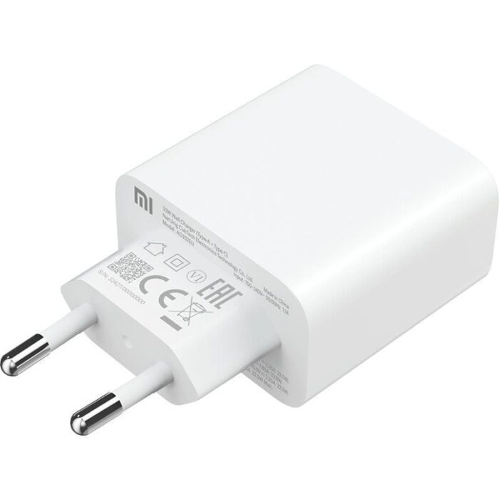 Cargador de Pared Xiaomi Mi 33W Wall Charger/ 1xUSB Tipo-C/ 1xUSB/ 33W