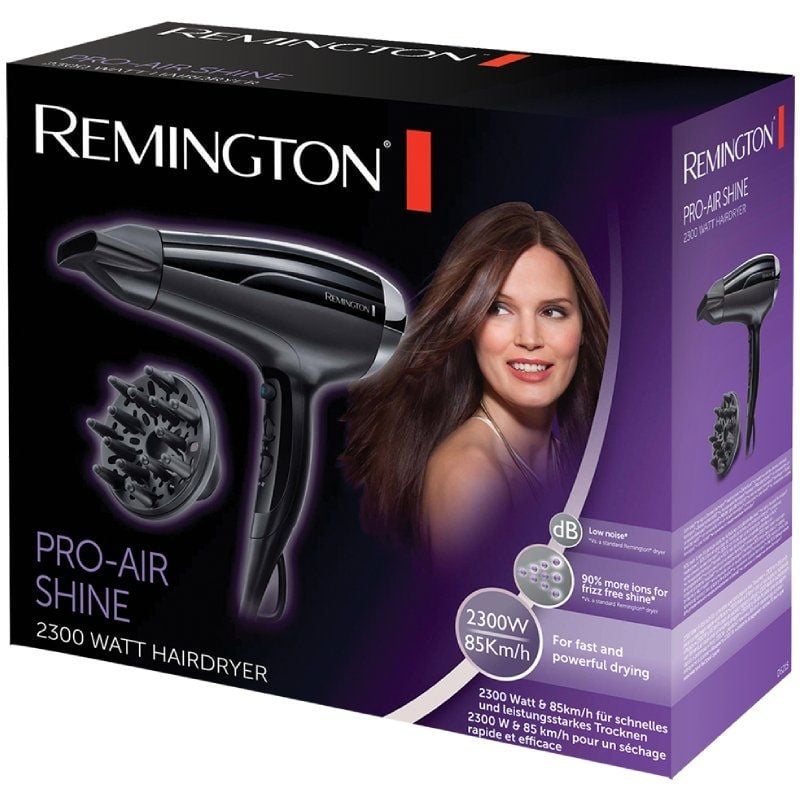 Secador Remington Pro-Air Shine 2300W/ Iónico/ Negro