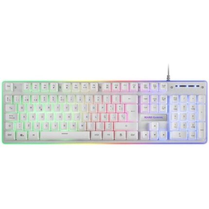 Pack Gaming Mars Gaming MCPX/ Teclado H-MECH  + Ratón Óptico + Alfombrilla/ Blanco