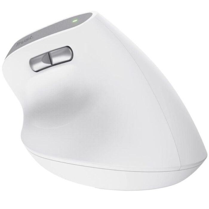 Ratón Ergonómico Inalámbrico Trust Bayo II/ Batería recargable/ Hasta 2400 DPI/ Blanco