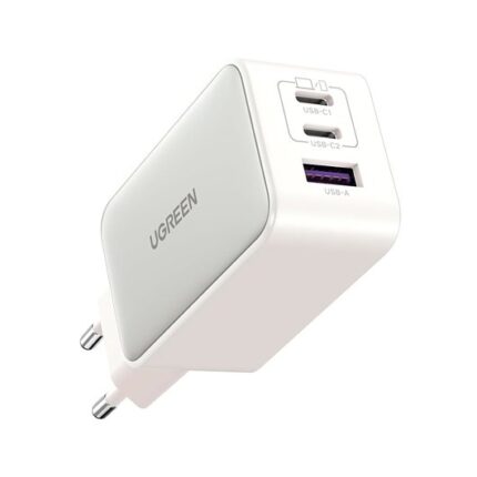 CARGADOR UGREEN TRIPLE 65W USB-A + USB-C MINT