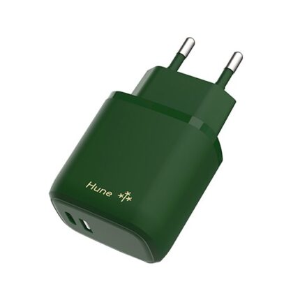 CARGADOR HUNE ECO DUAL 20W VERDE BOSQUE