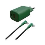 CARGADOR DUAL HUNE ECO 20W CABLE TIPO C A TIPO C