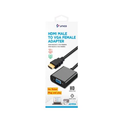 ADAPTADOR UNICO HDMI A VGA M/H